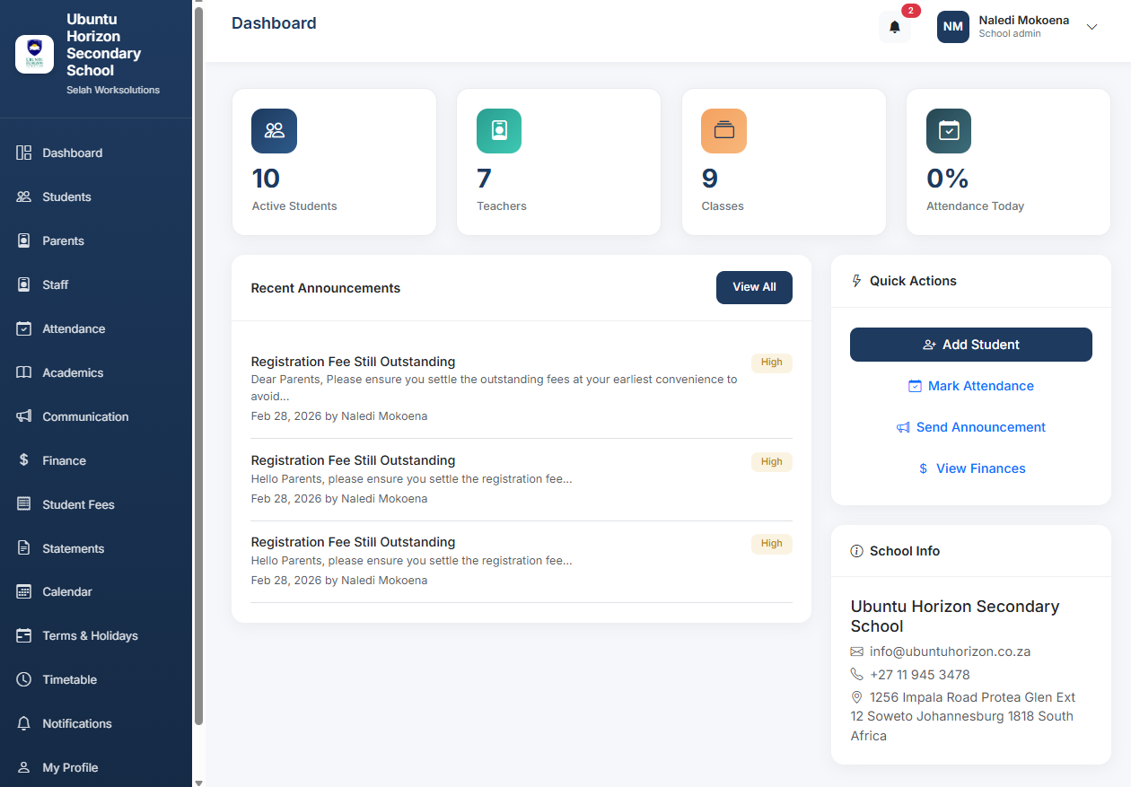 School Management System